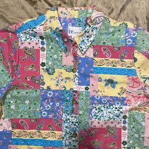 The Tog Shop Spring Patchwork Jacket Women’s Size XL, Flower Paisley Prints